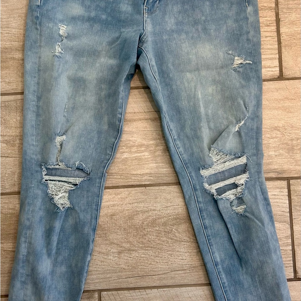 Distressed Light Blue Jeans